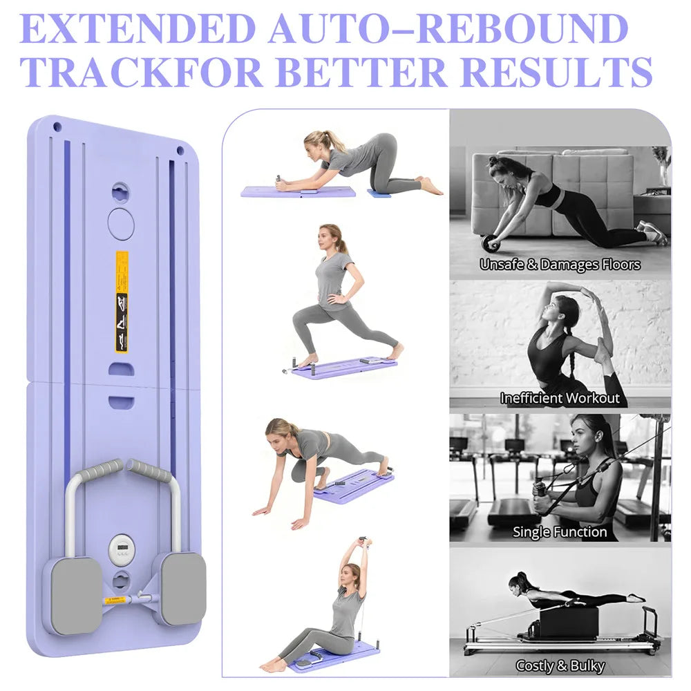 Foldable Pilates Board Full Body Fitness Trainer With Automatic Rebound Multifunctional Abdominal Board Exercise Equipment