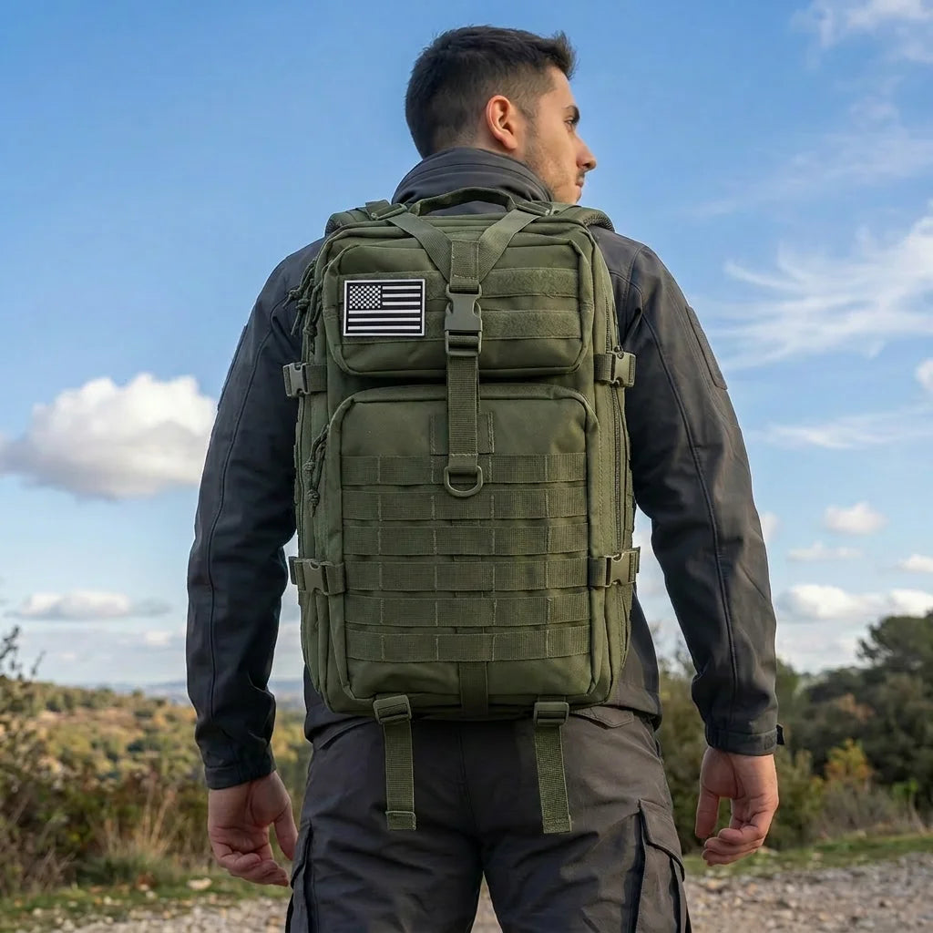 Men 45L Tactical Backpack Molle Bug Out Bag Survival Emergency Water Resistant