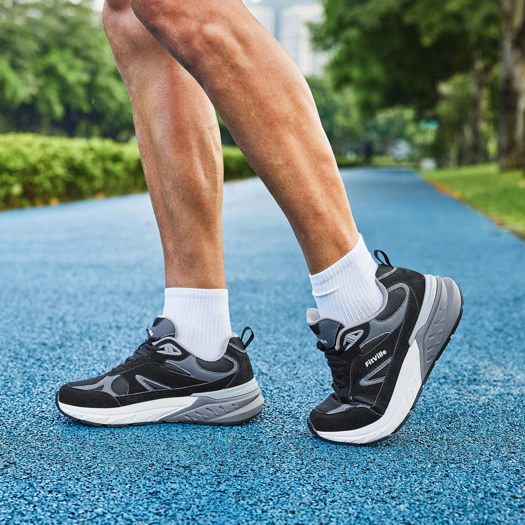 FitVille Newest Walking Shoes for Men Wide Width Sneakers with Arch Support for Flat Feet