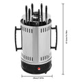 1000W Vertical Electric Grill 5/6 Skewer Stainless Steel Auto Rotating Kebab Machine with Oil Drip Pan for Kebobs Shawarma BBQ