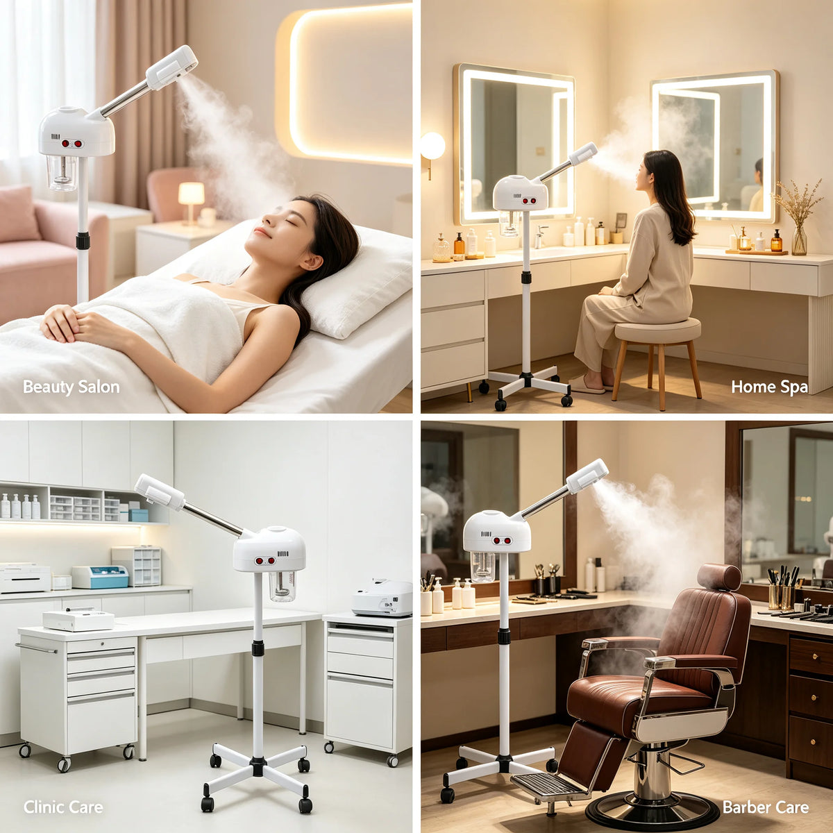 Facial Steamer 800W with Ozone-Ion Steam, 360° Rotatable Design for Salon & Home Spa
