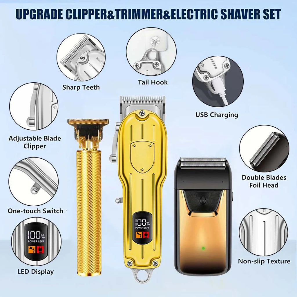 3 in1/1pc Professional Hair Clipper Kit Electric Shaver