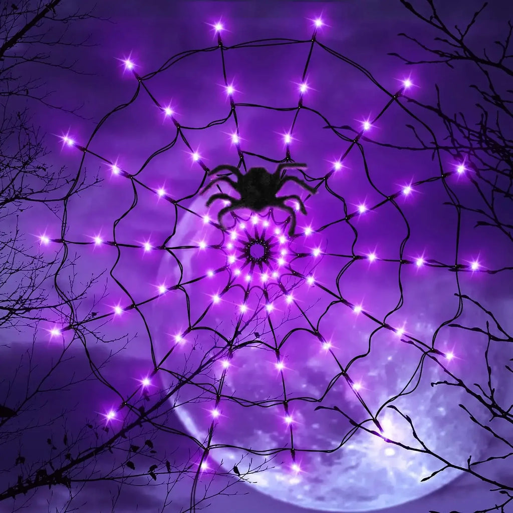 Halloween LED String Light Spider Web Ghost Festival