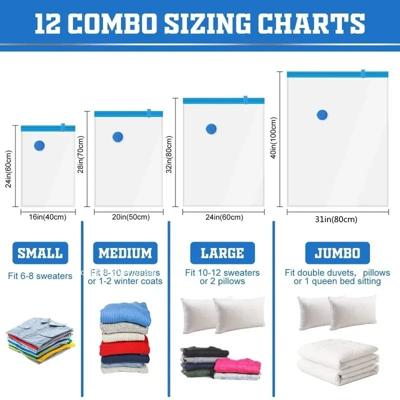 Thickened Vacuum Compression Bag Transparent Quilt Vacuum Bag Storage Bag Household Clothing Storage and Sorting Bag
