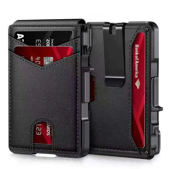 RFID Blocking Mens Wallet | Minimalist Slim Smart Pop-Up Card Holder
