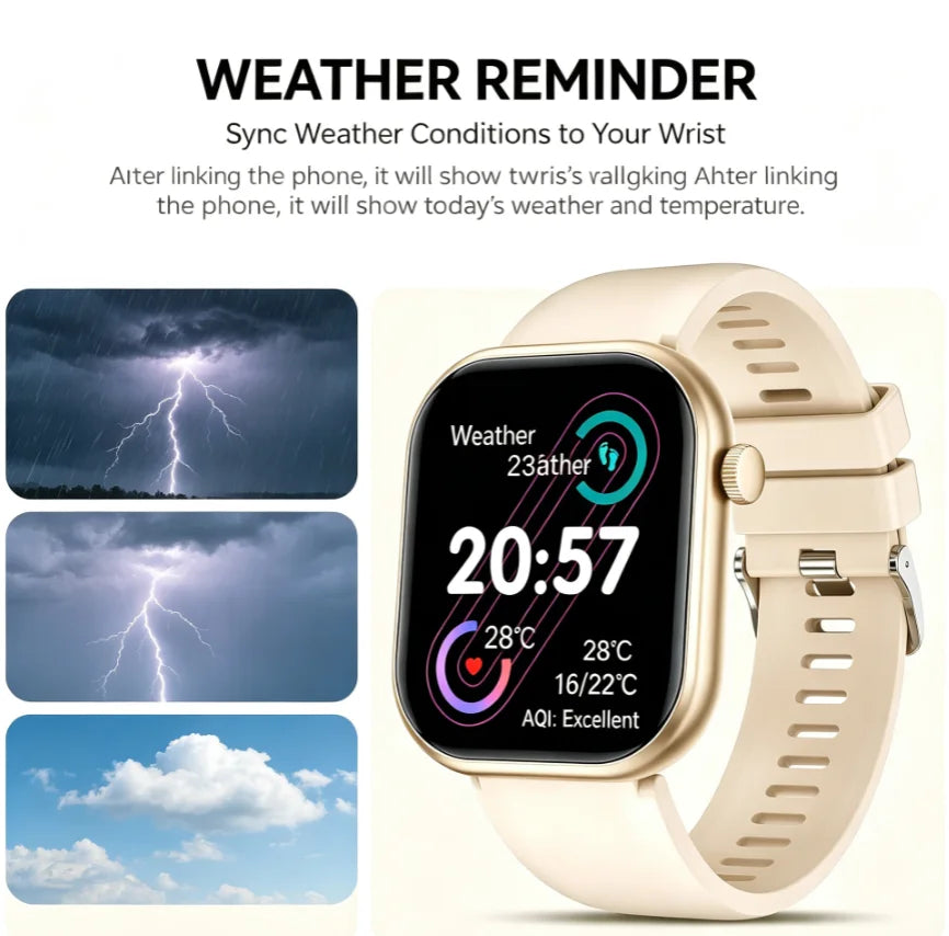 Smart Watch Compatible for Android/iPhone with Wireless Calling/Sending, Camera Control