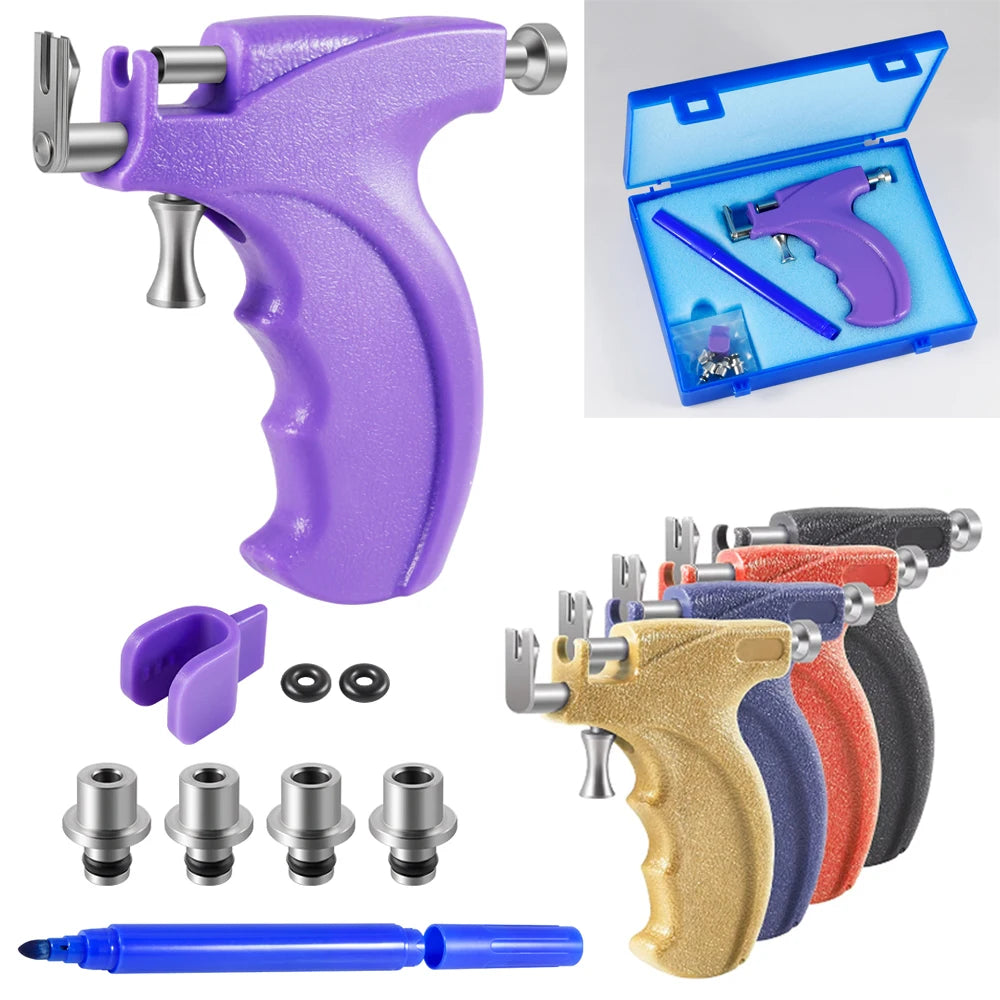 Professional Ear Piercing Gun Tool Set Steel Stud Earrings Safe