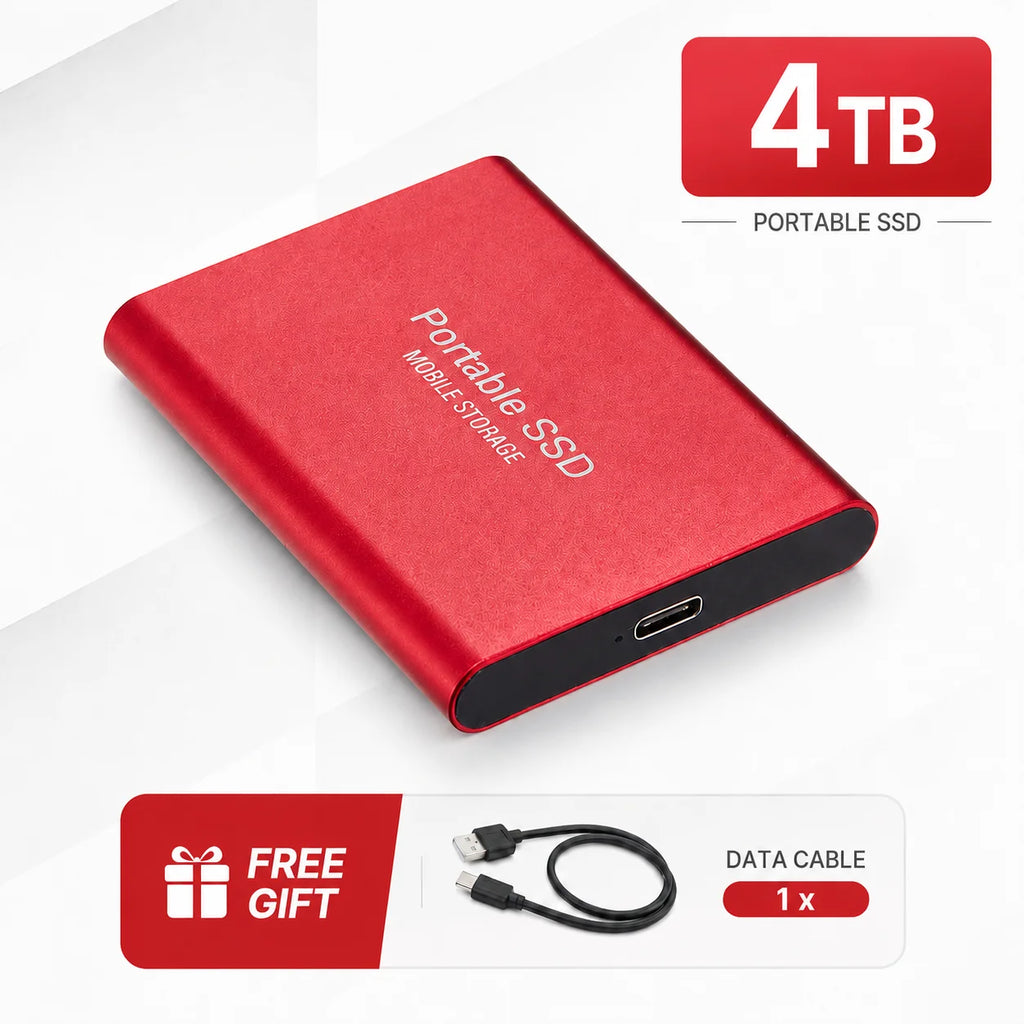1TB Portable SSD 2TB External Hard Drive USB 3.1 High Speed Mobile Data Storage