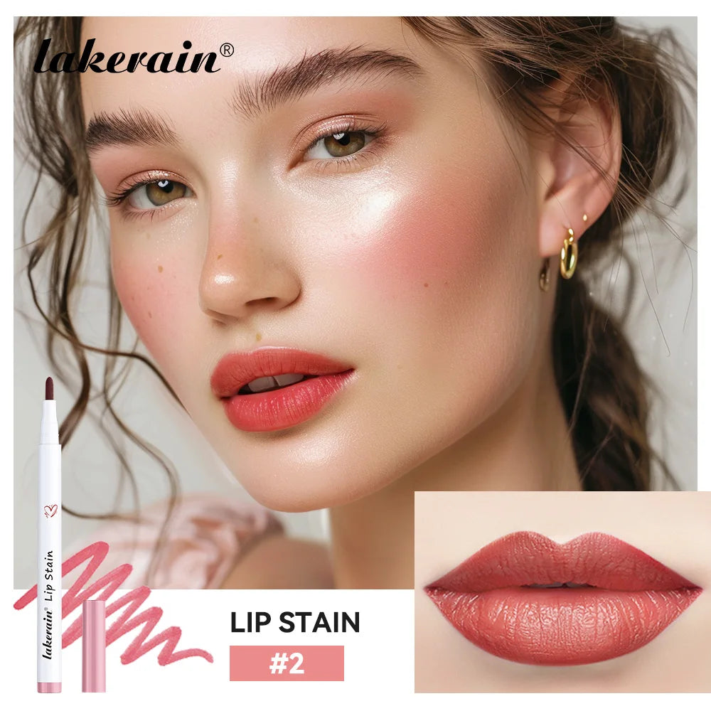 6Colors Lip Stain Pencil Liquid Lip Liner Waterproof Plumping Lip Tint