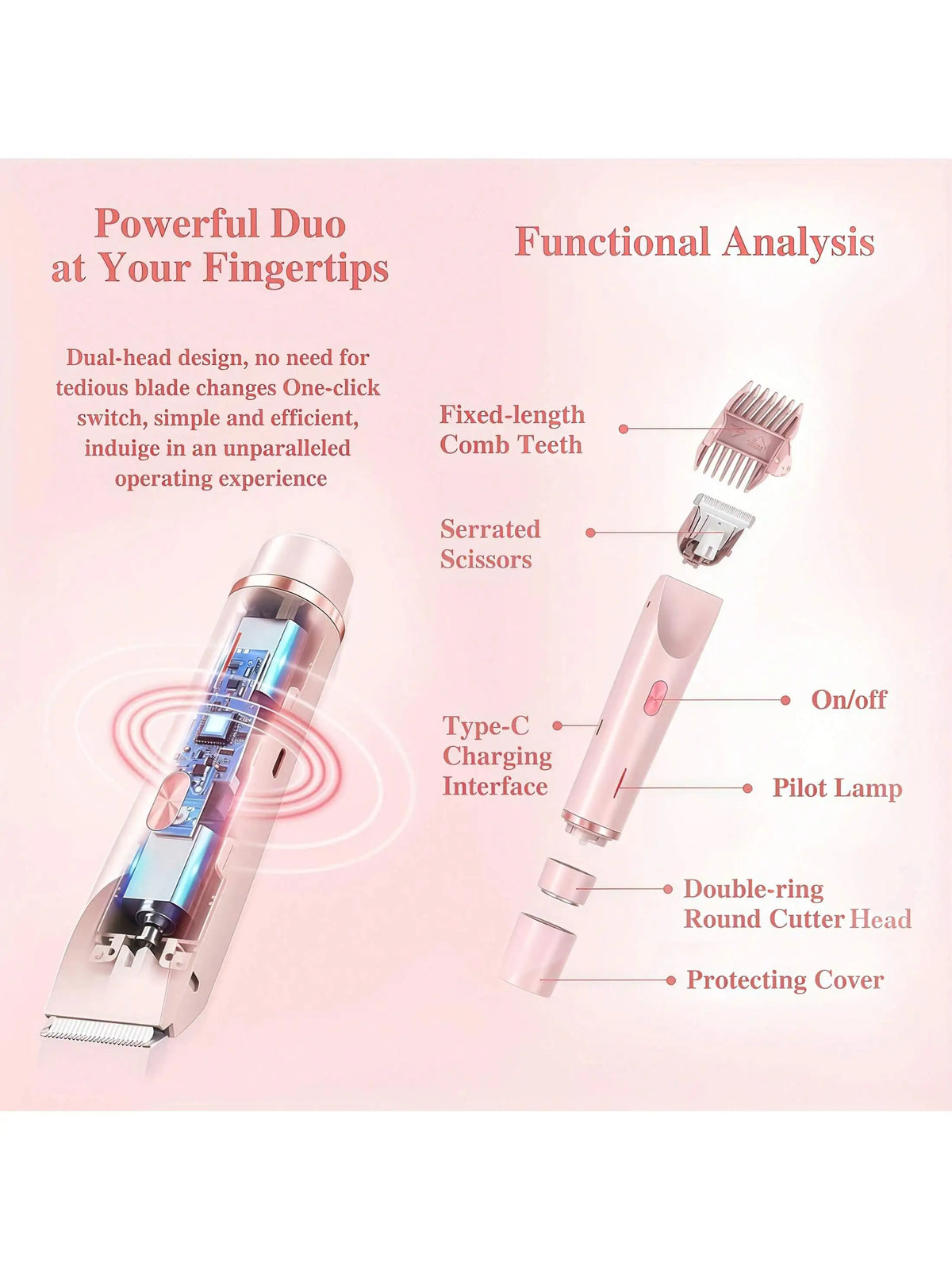 Women's Bikini Trimmer, Women's Electric Shaver, Replaceable Heads, Facial and Intimate