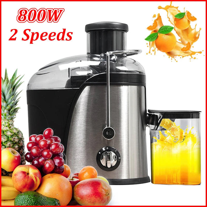 Electric Juicer Machine Stainless Steel Centrifugal 3inch Big Mouth Fruits And Vegetable Juice Extractor 2 Speeds Mixer Blender