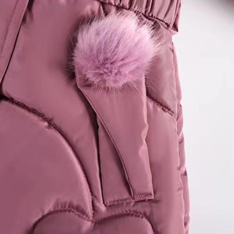 4 5 6 8 10 Years Winter Girls Coat Keep Warm Thicken Kids Jacket Hooded Zipper