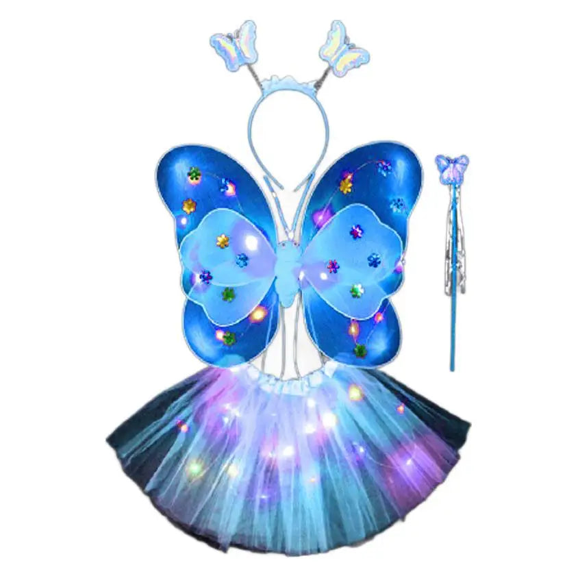 Luminous Butterfly Fairy Wings Flashing Butterfly Skirt Suit