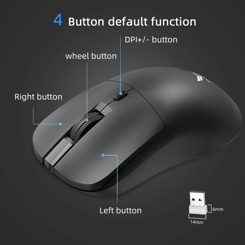 KEBIDUMEI 4 Buttons 2.4G Wireless Mouse 3 Levels DPI Gaming Mouse Optical