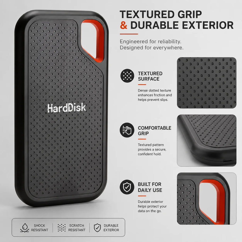 Portable SSD External Hard Drive 1TB 2TB USB-C Fast Storage Disk for Laptop Mac Phone Photo Backup