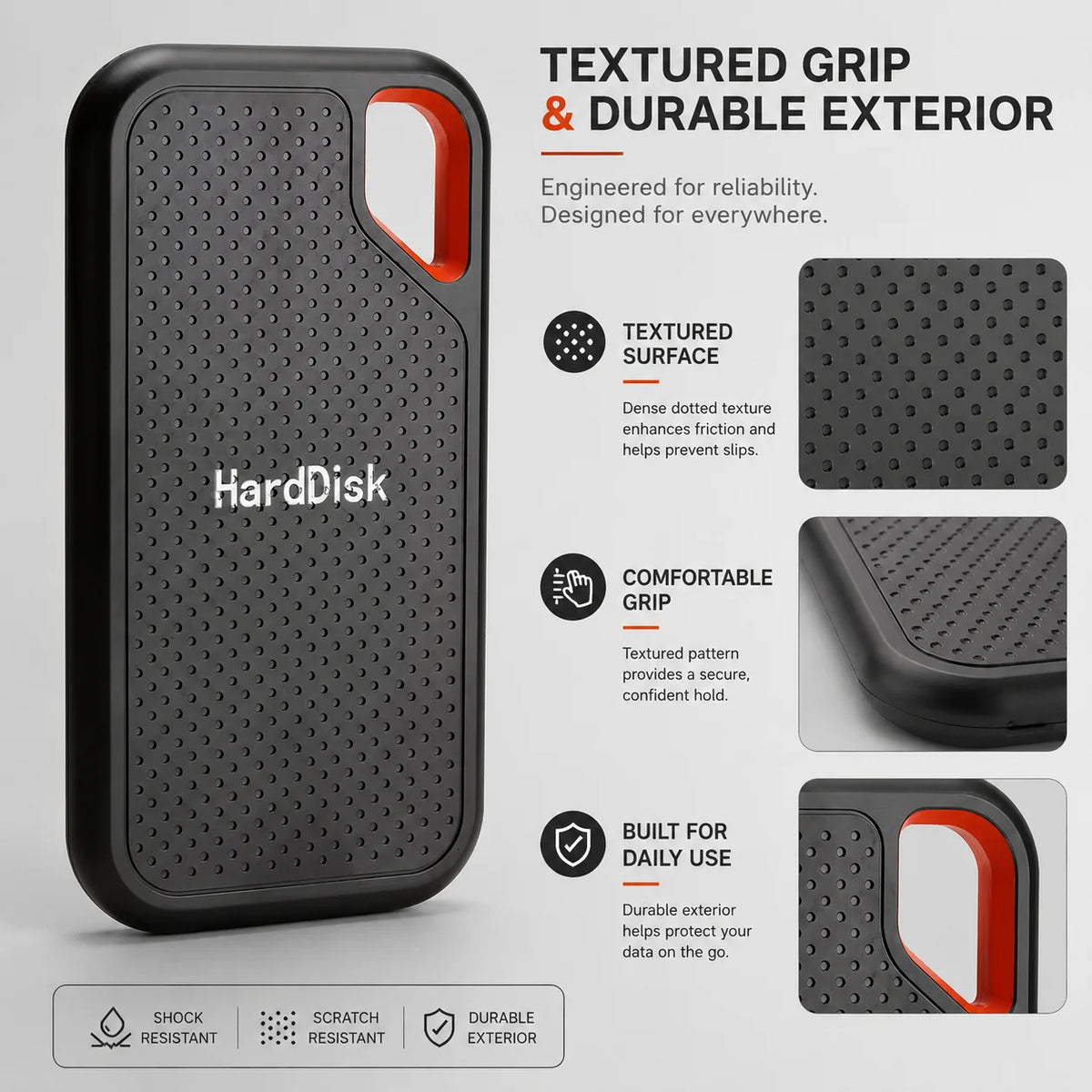 Portable SSD External Hard Drive 1TB 2TB USB-C Fast Storage Disk for Laptop Mac Phone Photo Backup