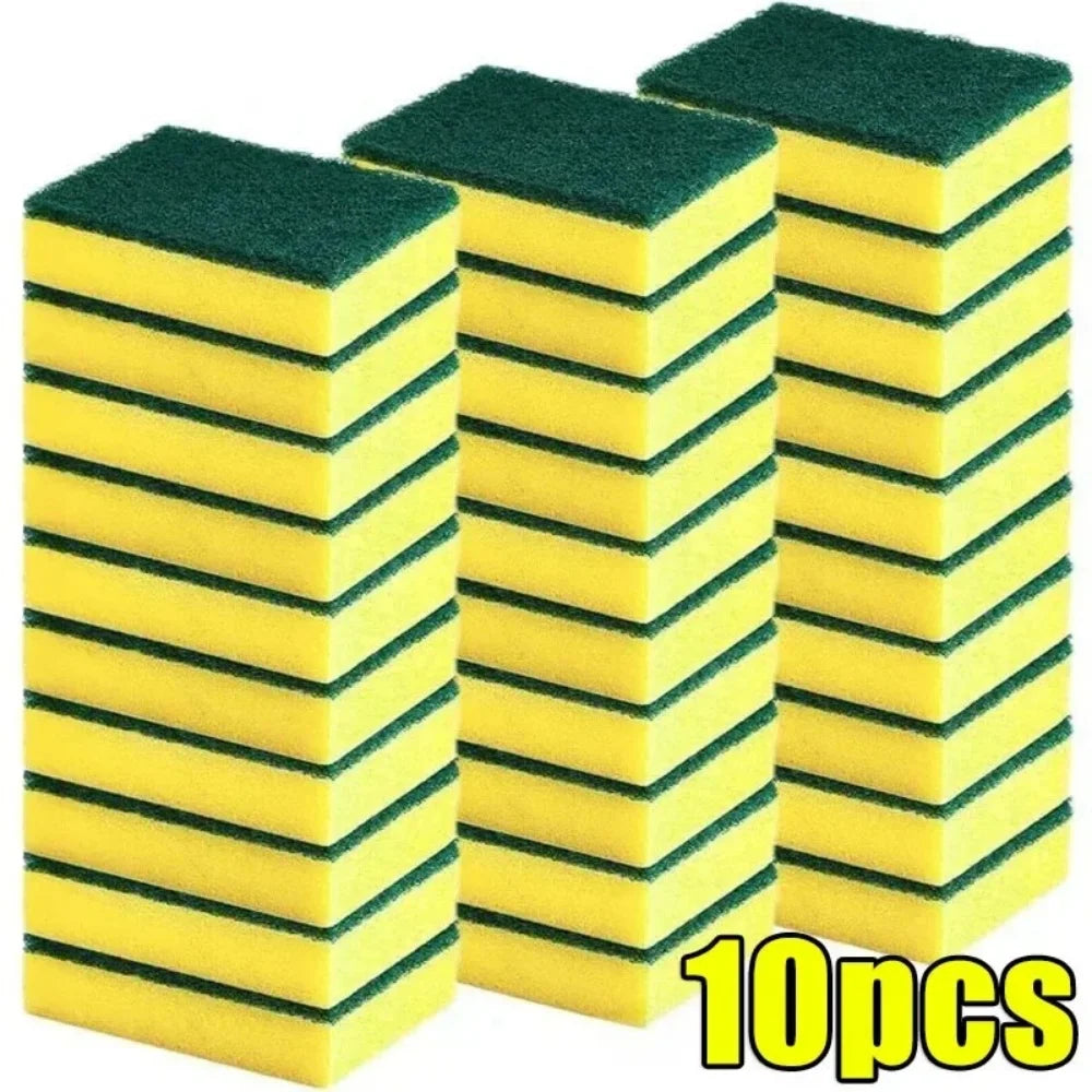 10/30/50PCS Highly Absorbent Double-sided Cleaning Sponge Washing Dish Pot Rust Stain Kitchen Grease Sponge Brush Household Tool