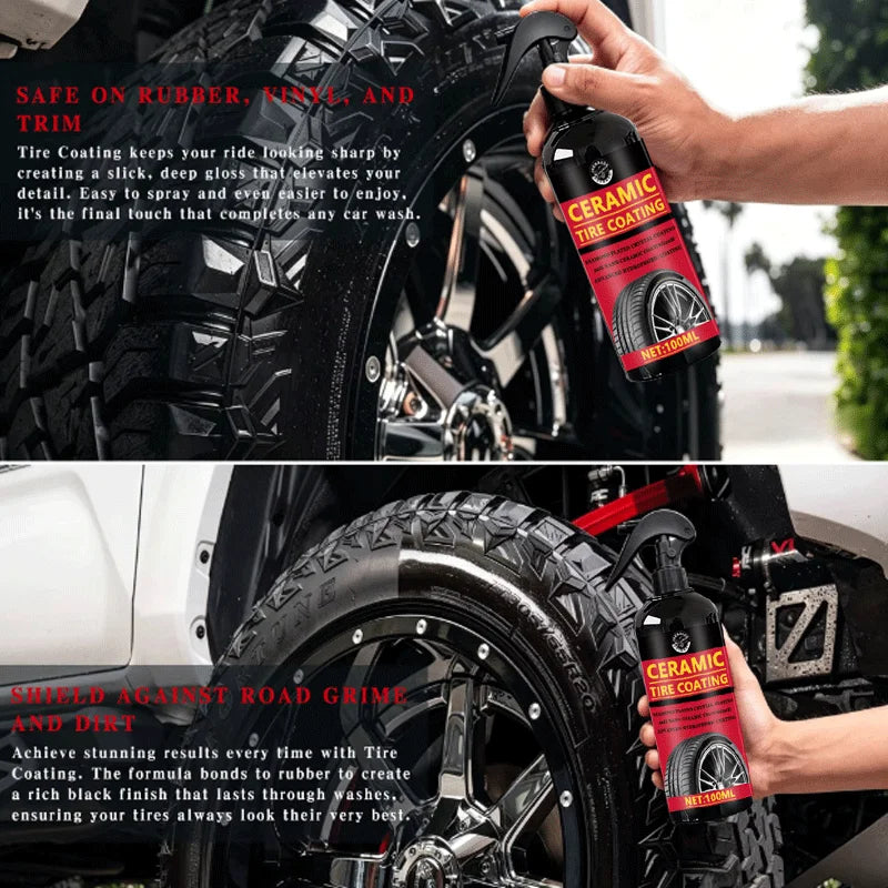 Ceramic Tire Coating Shine Spray Tyre Gloss Plastic Rubber