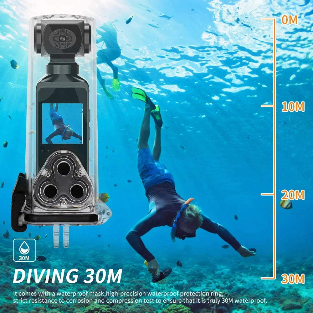 4K Ultra HD Pocket Action Camera 270° Rotatable Vlog Wifi Mini Sports Cam Waterproof Case
