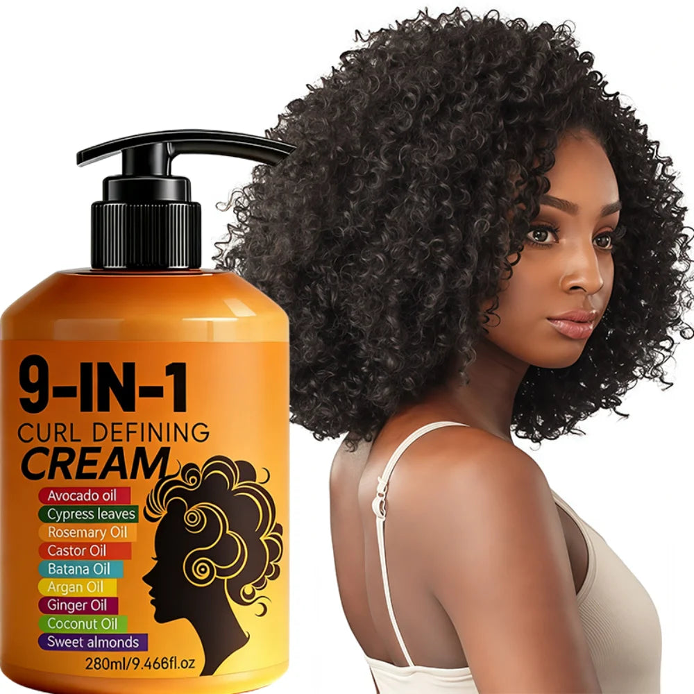 280ml Curly Hair Styling Cream, Moisturizing and Smoothing Formula,