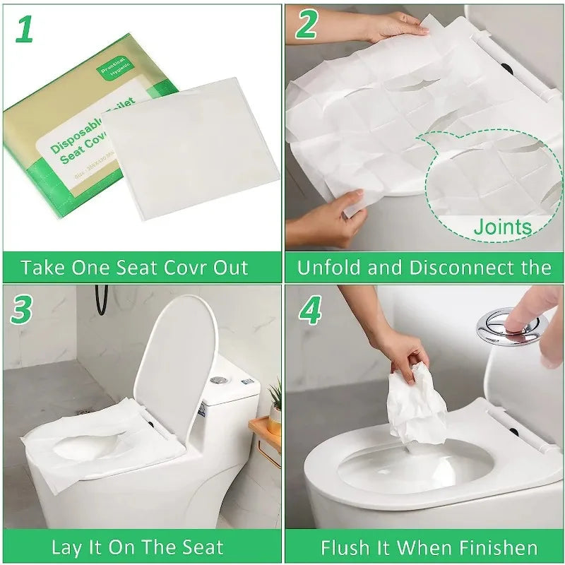 Disposable Toilet Seat Cover Portable Travel Camping Hotel Bathroom