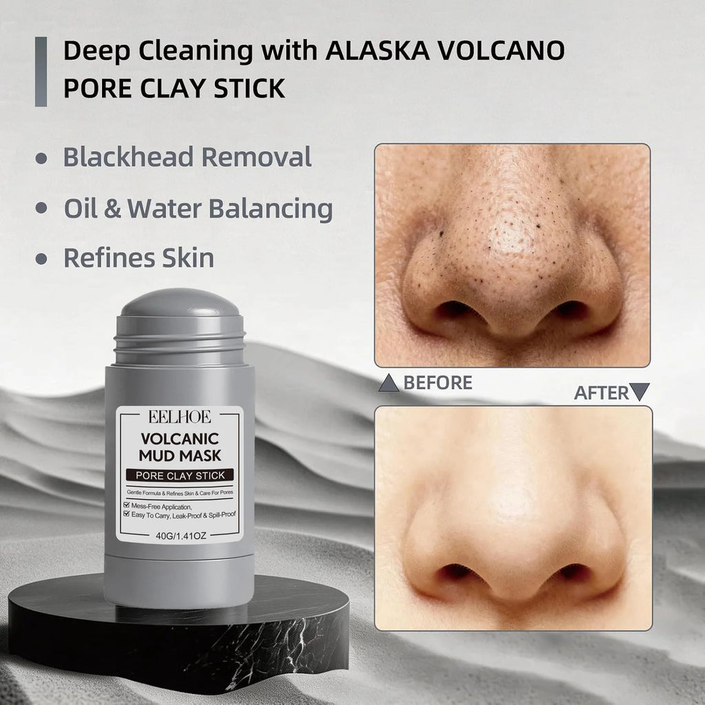 Alaska Volcano & Green Tea Deep Pore Cleansing Mask Stick Blackhead Remover&Oil Control Exfoliating Clay