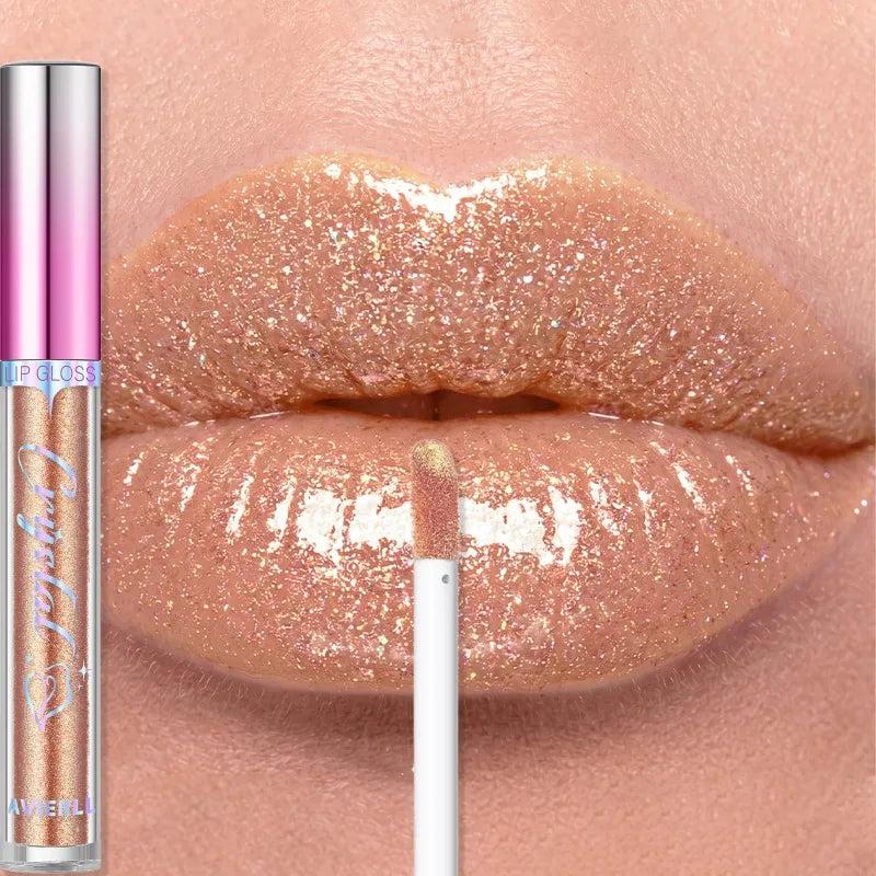 8 Colors Glitter Shimmer Lip Gloss Moisturizing Long Lasting Diamond