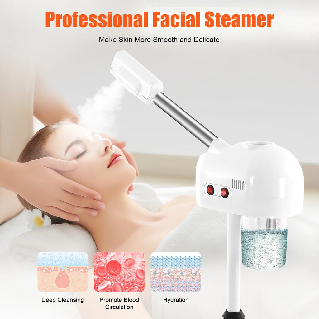 Ozone Facial Steamer Skin Care Equipment Height Adjustable 750ML