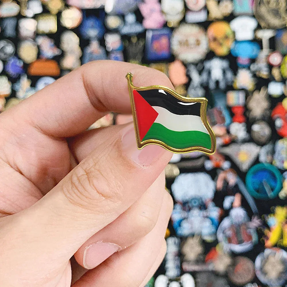 5-80Pcs Palestine Metal Flag Lapel Pin Badges For Clothes Backpack Brooch Delicate Souvenir Badge Pin Palestinian Brooch Gifts