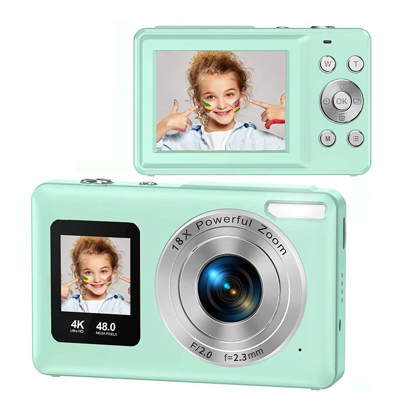 4K Digital Camera 48MP Dual Screen, Auto Focus Anti-Shake 16X Zoom