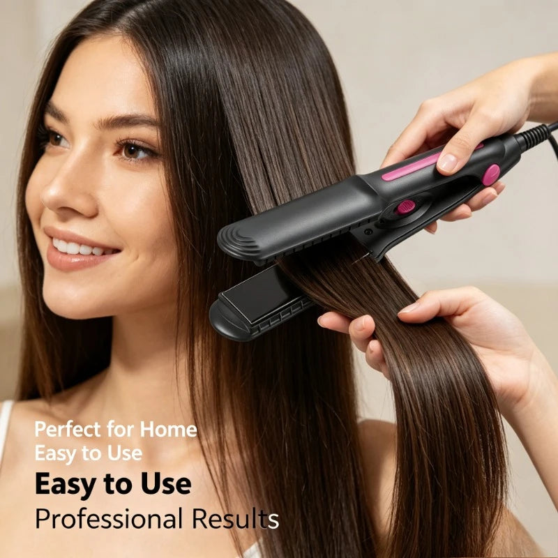 360° Swivel Power Cord Hair Straightener Flat Iron, 160‑220°C Adjustable Temperature