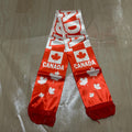 Canada Scarf 14x135cm Double-sided Printed Canada Flag Satin Canadian Scarf Suitable for 2026 world cup Sports Events