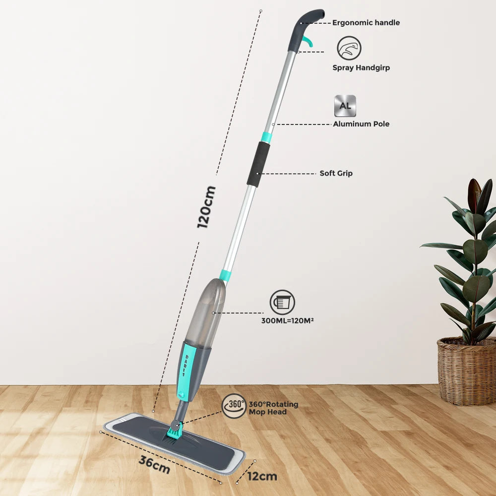 Magic Floor Cleaning Sweeper Brooms With Microfiber Pads 360° Rotation