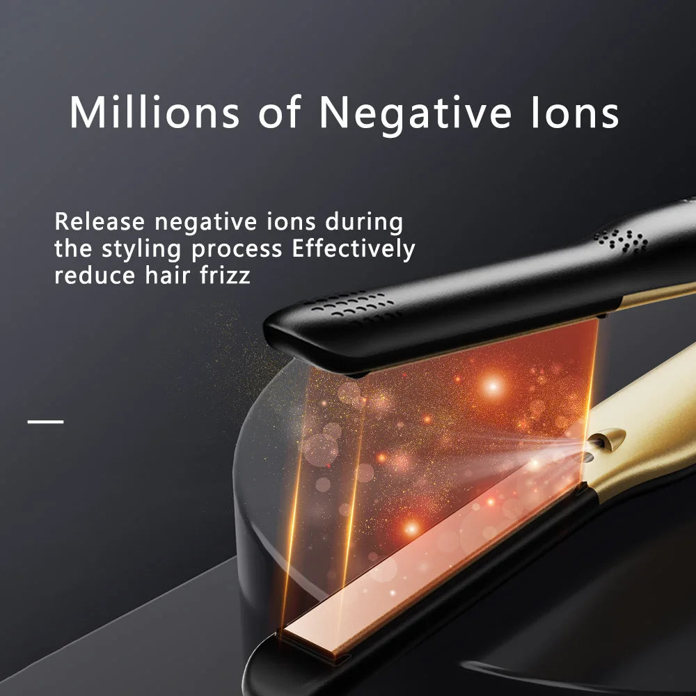 Professional Hair Straightener - Ionic Flat Iron with Negative Ions Men's Hair Styler, Anti-Scald Handle for Frizz-Free Styling
