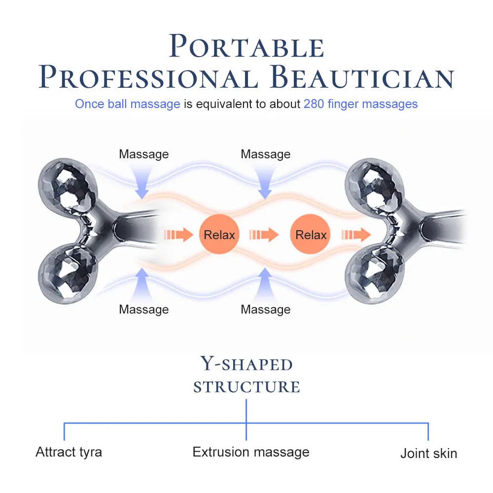 360 Rotate Silver Thin Face Full Body Shape Massager