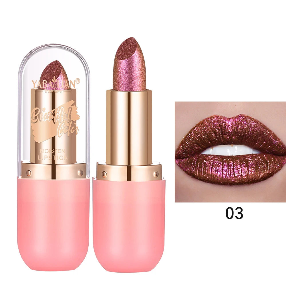 Metallic Violet Chameleon Lipstick Color Changing Matte Glitter Diamond Waterproof