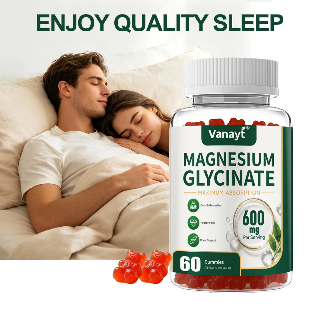 Magnesium Glycinate 600mg Per Serving With Black Pepper Vitamin D3 B6 Supports Normal Muscle