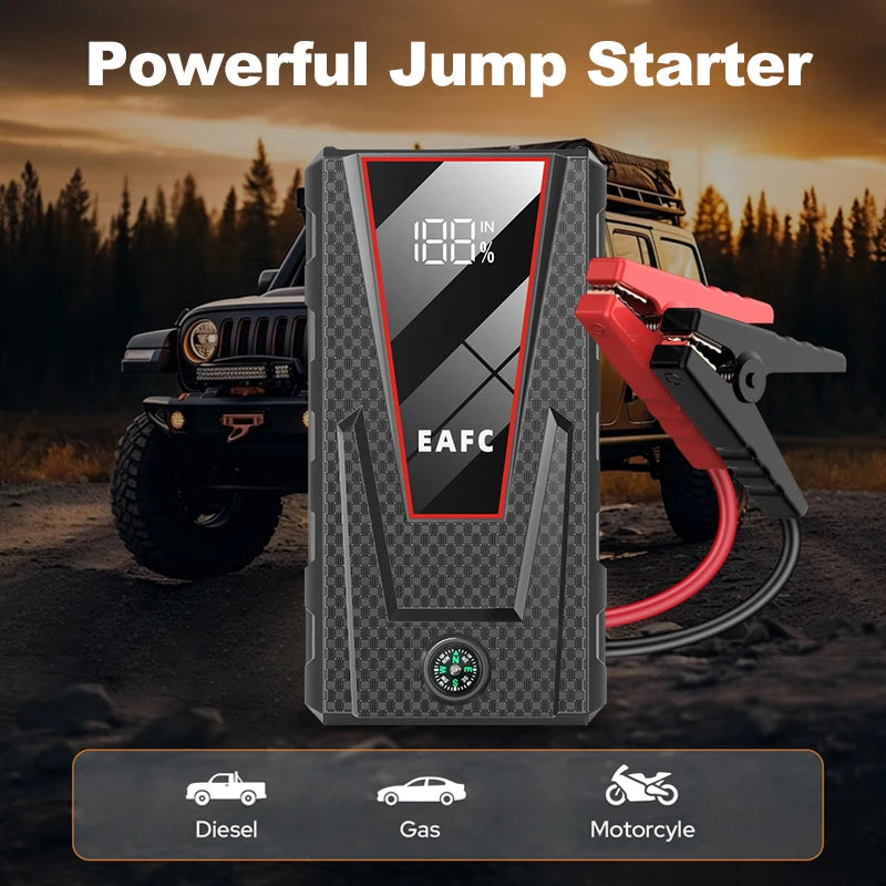EAFC Car Jump Starter 600A / 1200A /2000A Portable Power Bank Car Battery Booster 12V