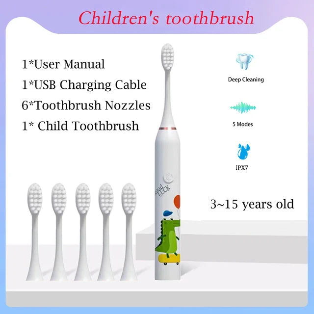 Children's Clean Sonic Electric Toothbrush Cartoon