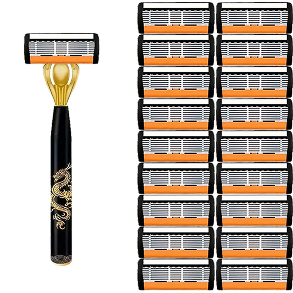 Men's safety razor, anti-slip handle, sharp and smooth blades