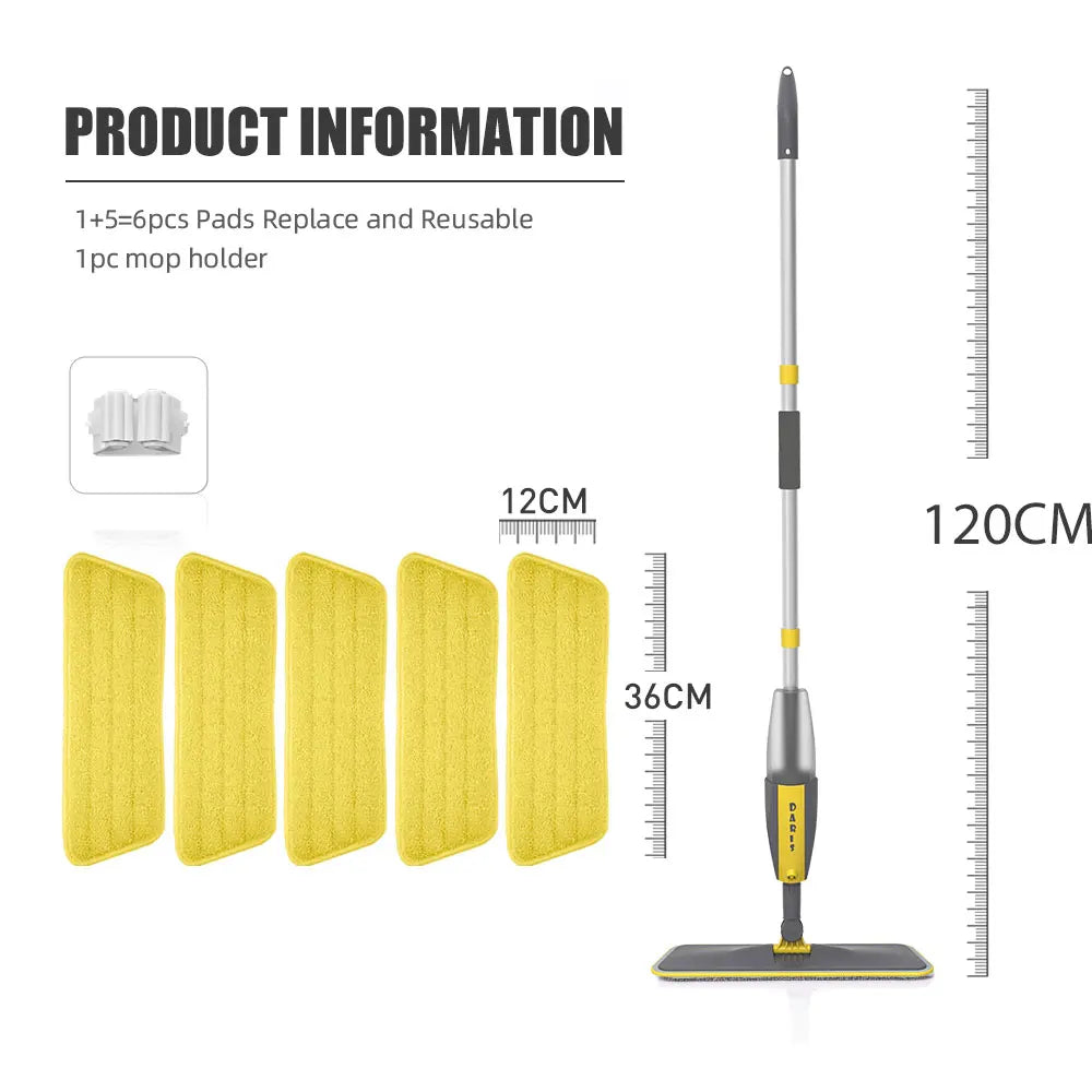 Magic Floor Cleaning Sweeper Brooms With Microfiber Pads 360° Rotation
