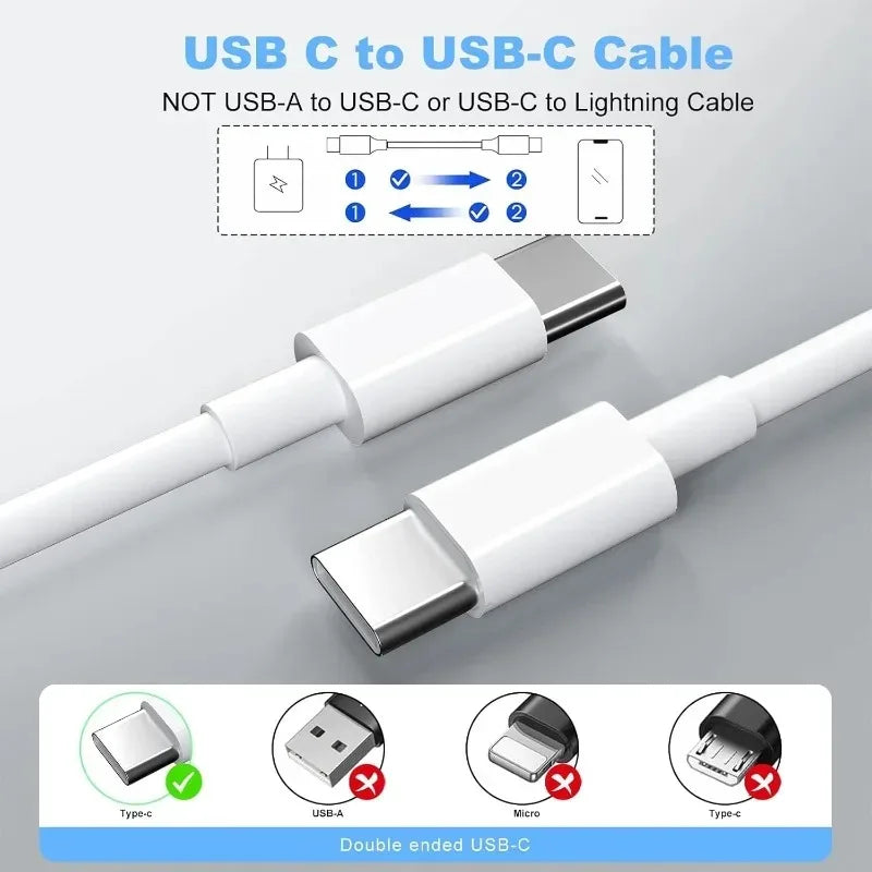 1-3PCS USB C Cable to USB C 120W Fast Charging