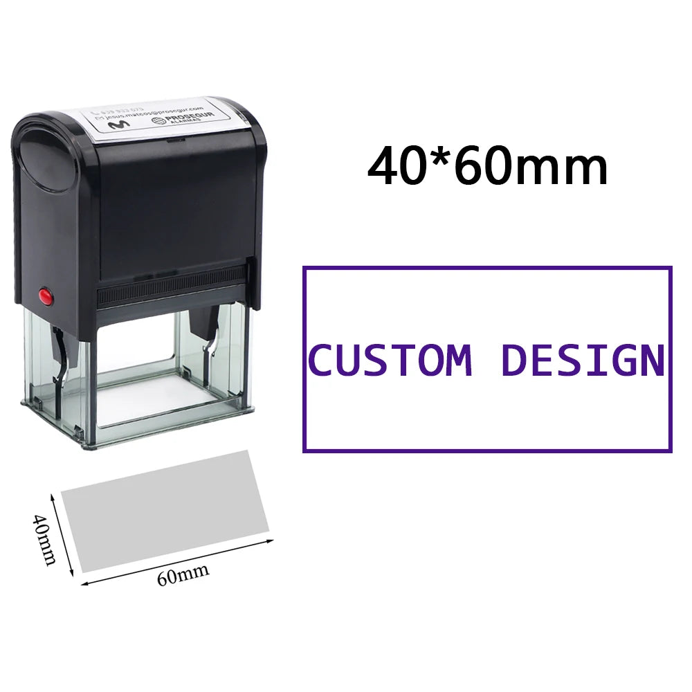 Customize LOGO Self-Inking Stamp Rubber Kit Self Ink Dial Seal Business Number Monogram Printing Stamp Multiple Ink Color Option