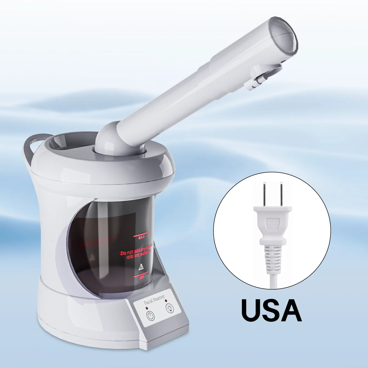 Ozone Nano Ionic Facial Steamer, 360° Rotatable Telescopic Arm Hot Mist Face Spa Machine