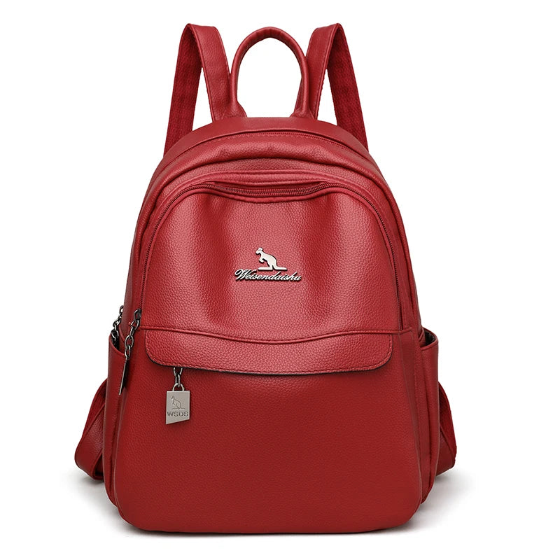 2024 New Women's Shoulder Bag High Quality Leather Backpack Luxury Designer Brand Backpack Large Capacity Girl Travel Book Bag