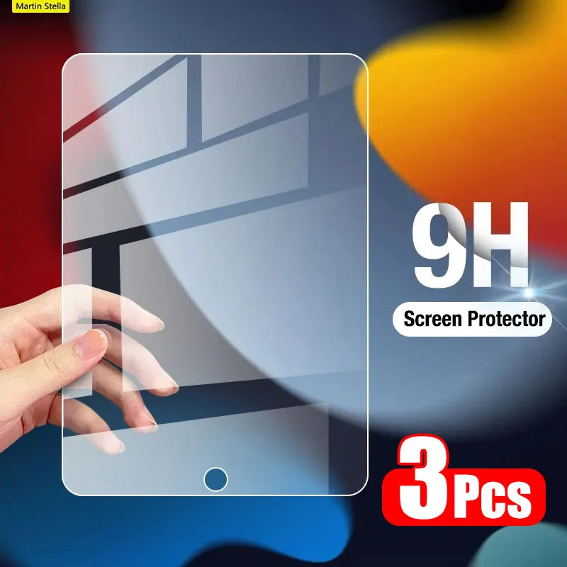 9H 3pcs Tempered Glass Screen Protector For iPad Pro 11 10th 9th Generation 8th 7 6 5 4 3 2 iPad Air 5 4 Mini 6 Pro 10.5 9.7