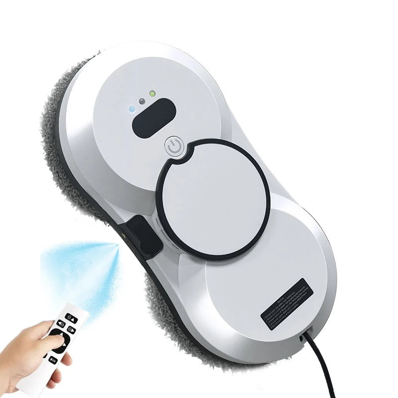 PuRuiKai Robot Window Cleaner, 5600Pa Window Cleaner Robot, Remote Control, 3 Cleaning Modes, Intelligent Edge Monitoring