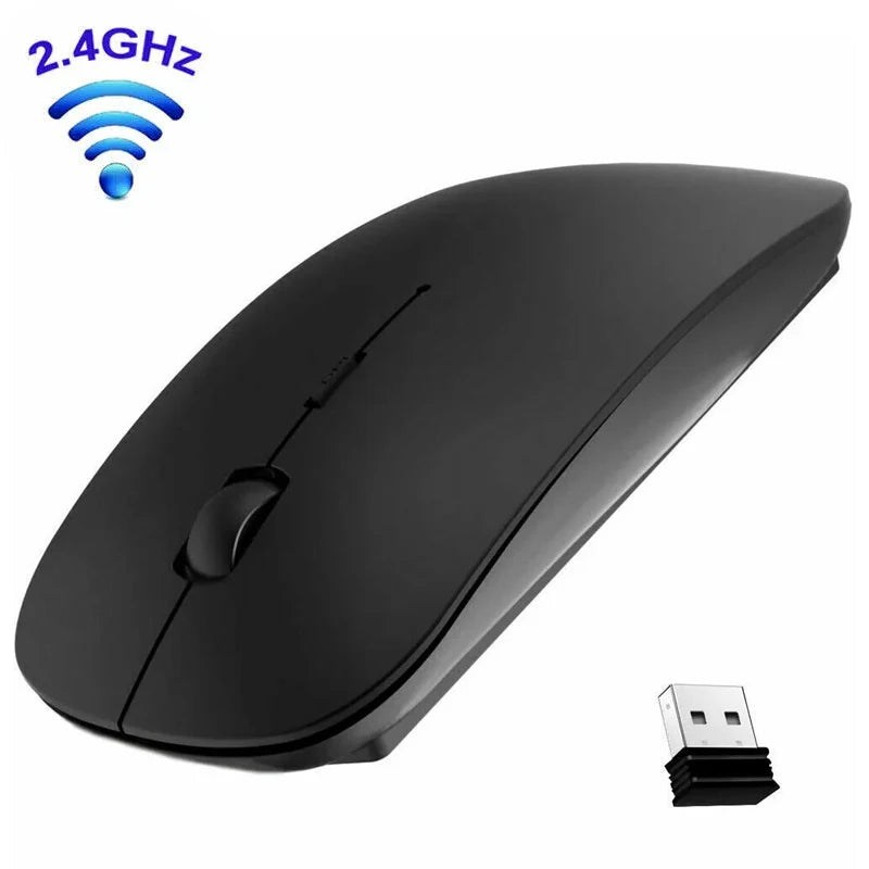 Slim Wireless Mouse 2.4GHz Optical Mice 1600DPI Gamer Office Quiet Mouse