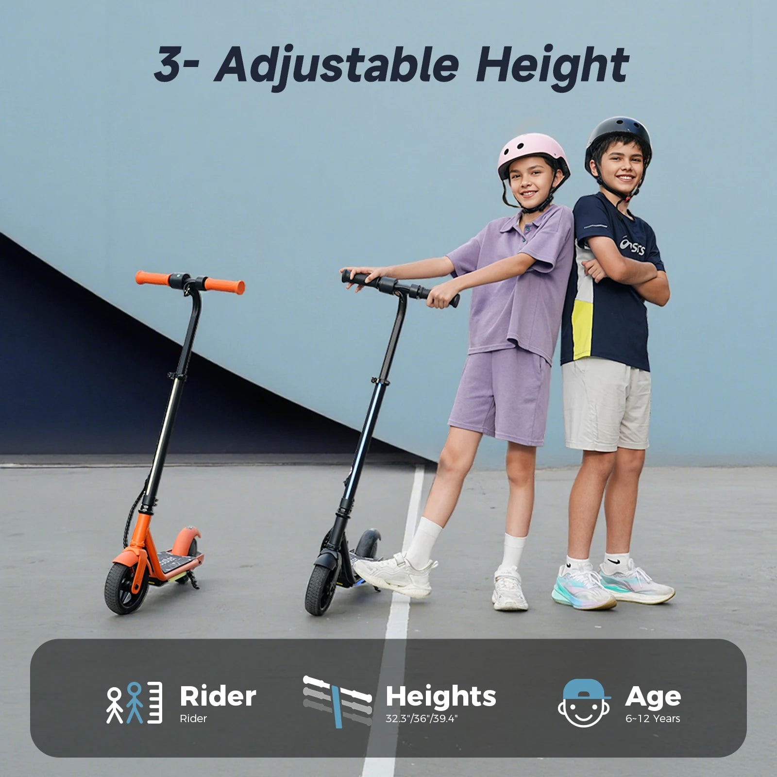 iScooter K2Pro Kids E-Scooter Safe Finger Throttle&Brake 3 Speeds(16km/h) 150W Motor 9km Range 2.6Ah Battery LED Lights for Fun