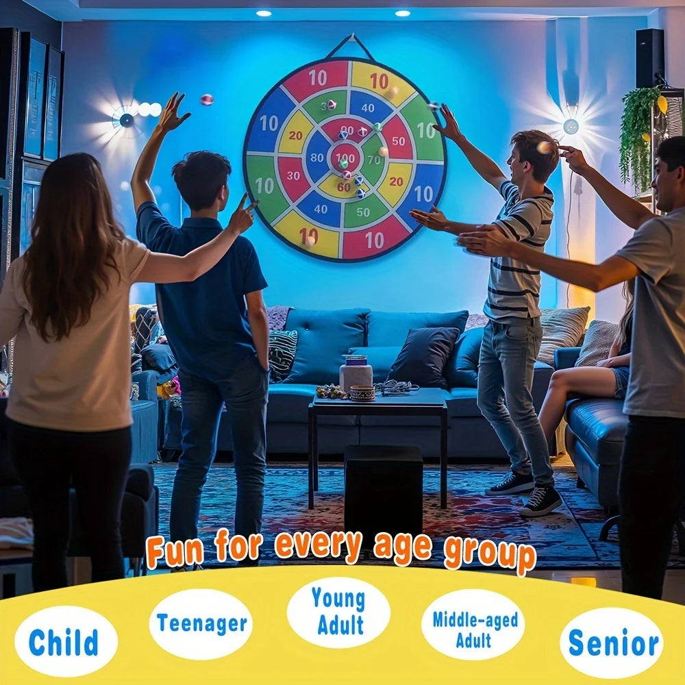 73.66cm Large Dart board for Kids with Sticky Balls Indoor Outdoor Fun Family Party Game